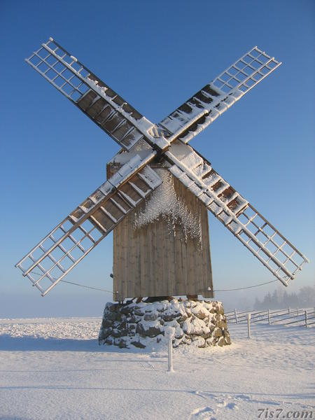 Angla windmill in winter
