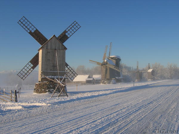 Angla windmills in winter