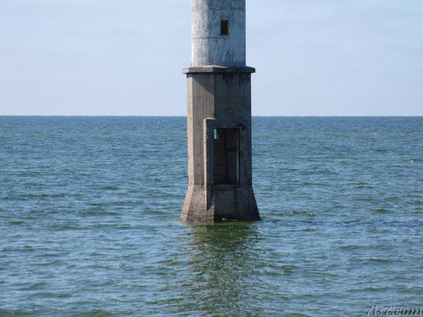 Base of Kiipsaar lighthouse in the water