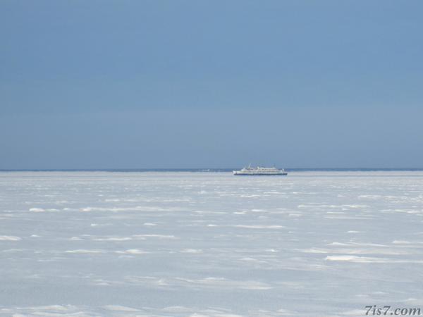 Ferry seen from the ice road