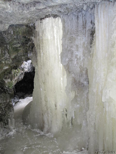 Behind the frozen Keila-Joa waterfall