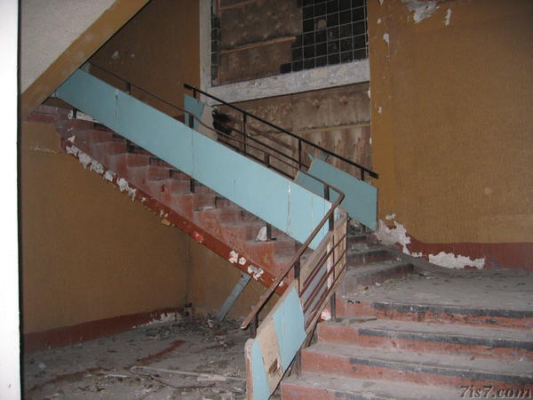Stairs in Soviet HQ in Paldiski, photo