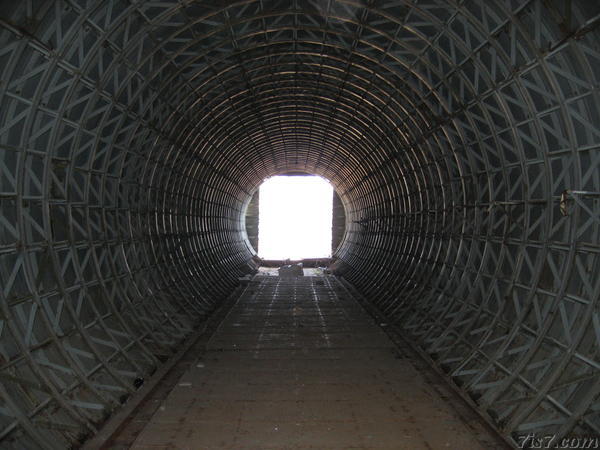 Inside a Soviet missile hanger.