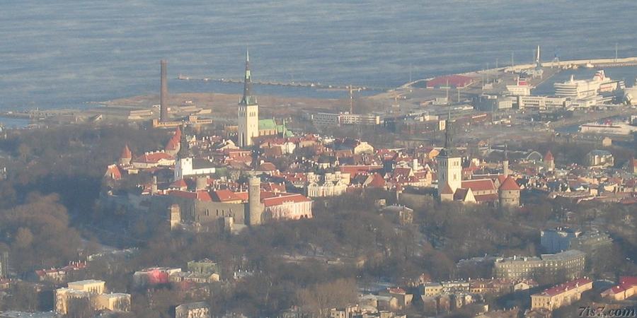 Photo of Tallinn's Old Town from the
air.