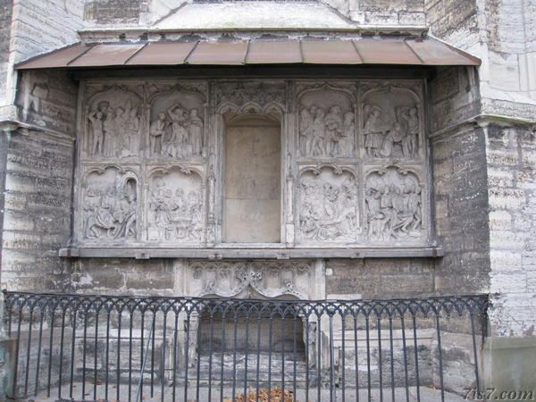 Stone carvings in Tallinn's Oleviste church.