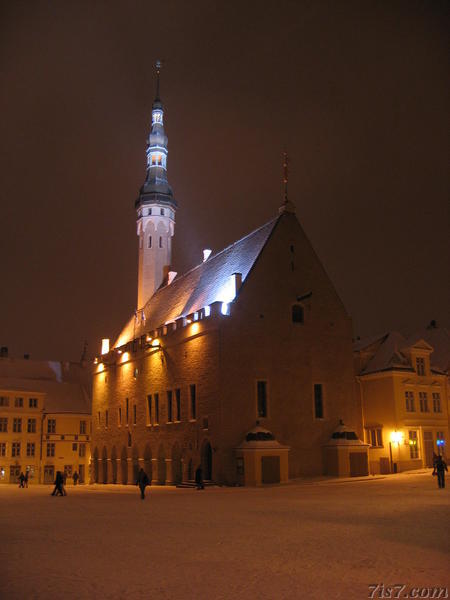 Tallinn town hall at night