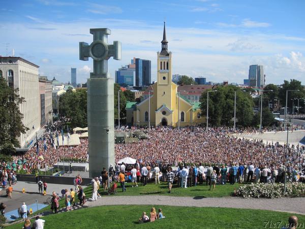 Vabaduse Väljak (Freedom Square) during the visit of the Dalai Lama