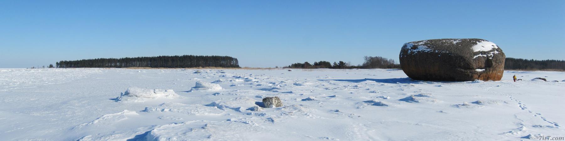 Ehalkivi erratic boulder in winter