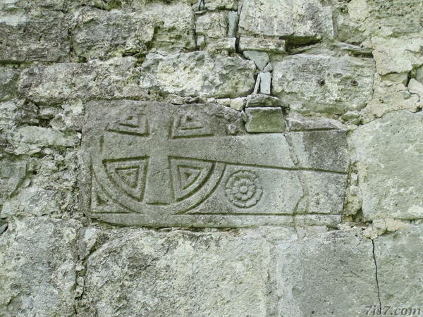 Kaarma church tombstone in wall