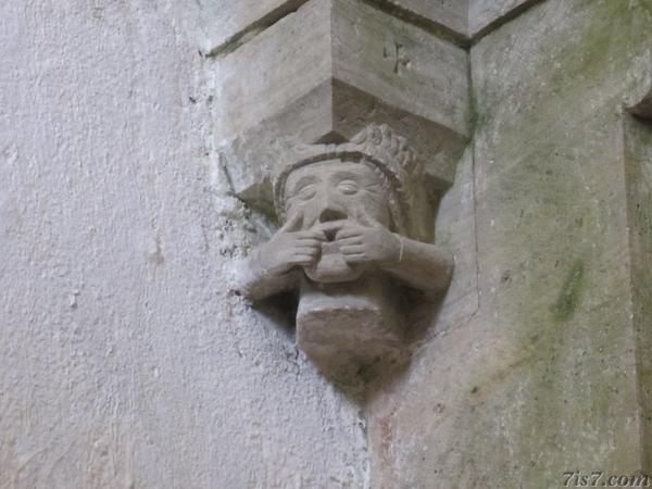 Open mouth sculpture in Karja church