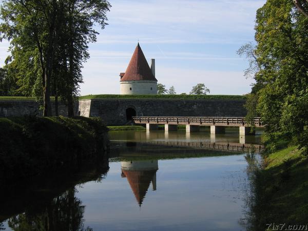 Kuressaare castle moat, wall and tower