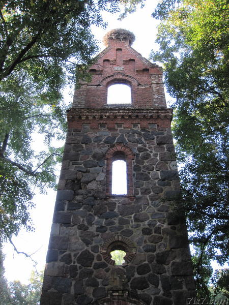Mehikoorma church tower with storknest