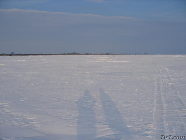 Our shadows on lake Peipsi