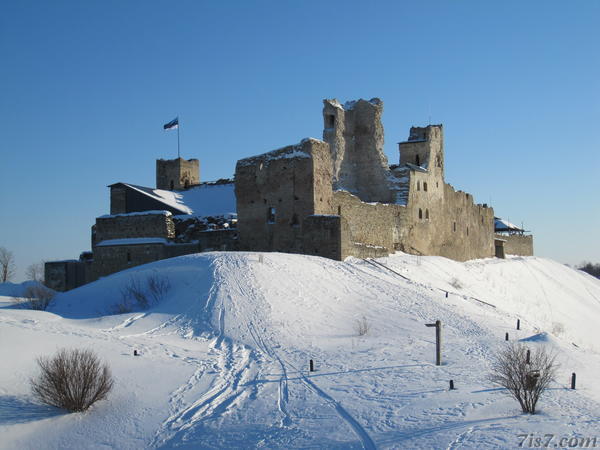 Rakvere castle ruins in winter