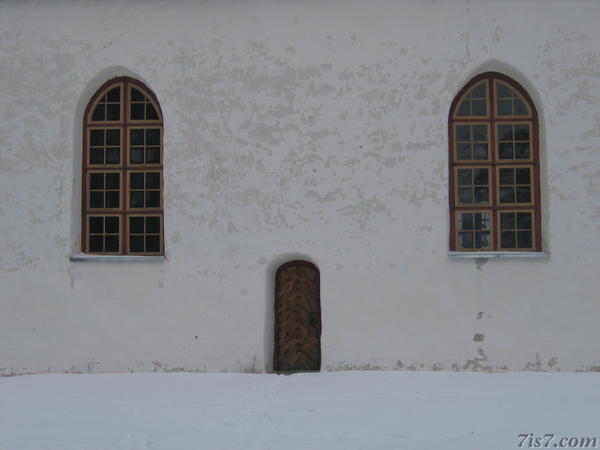 The side of Hullo church on Vormsi