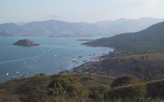 Kampung Komodo village from above